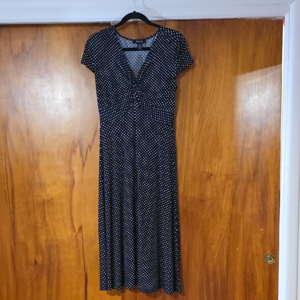 Style & Co. Black and White Polka Dot Midi Dress